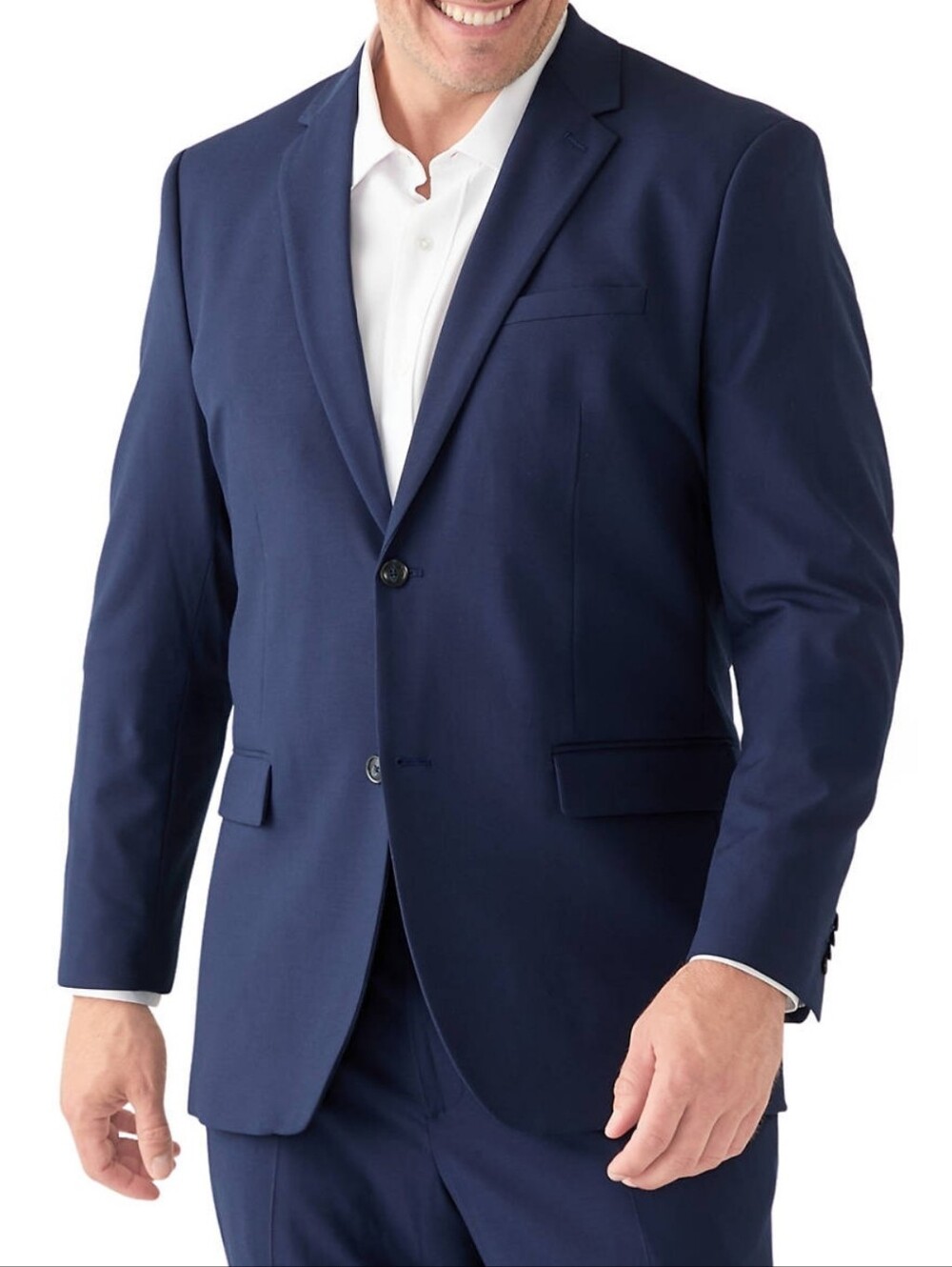 J.Ferrar Men's Navy Blue Blazer Big & Tall Size 58 BGLG 360 Stretch